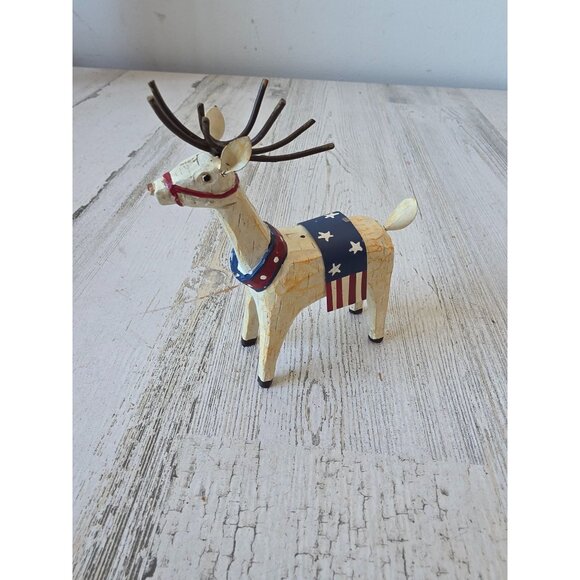 Vintage reindeer 4th of July statue figurine - Picture 1 of 9